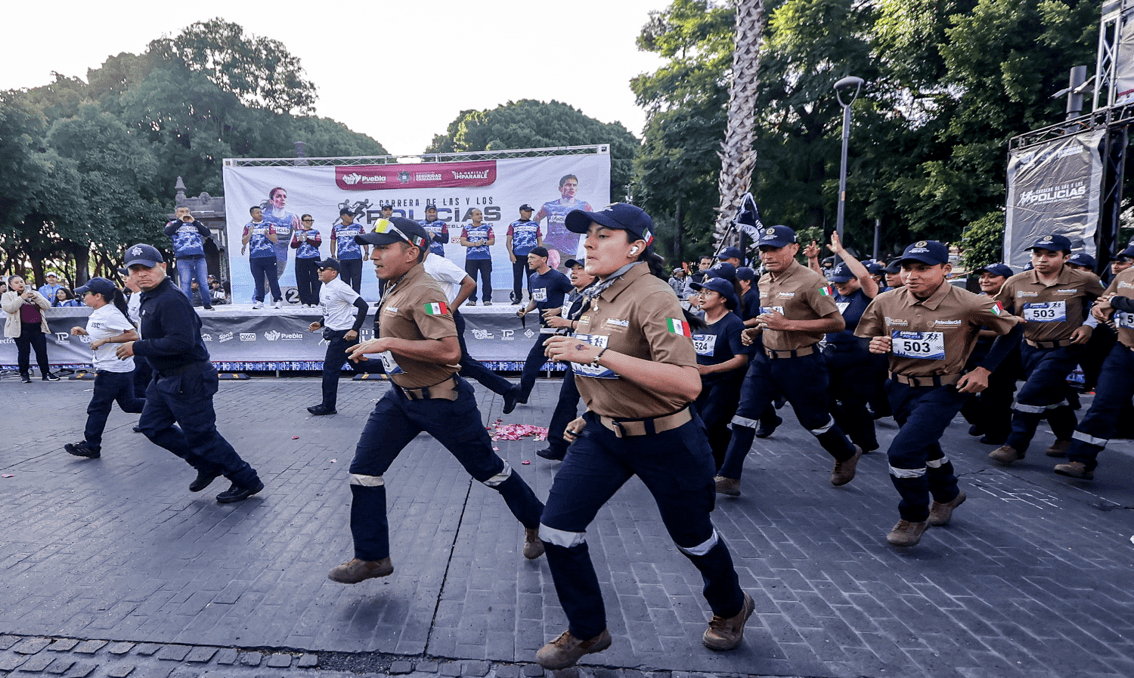 Realizan Carrera de las y los Policías en la ciudad de Puebla.