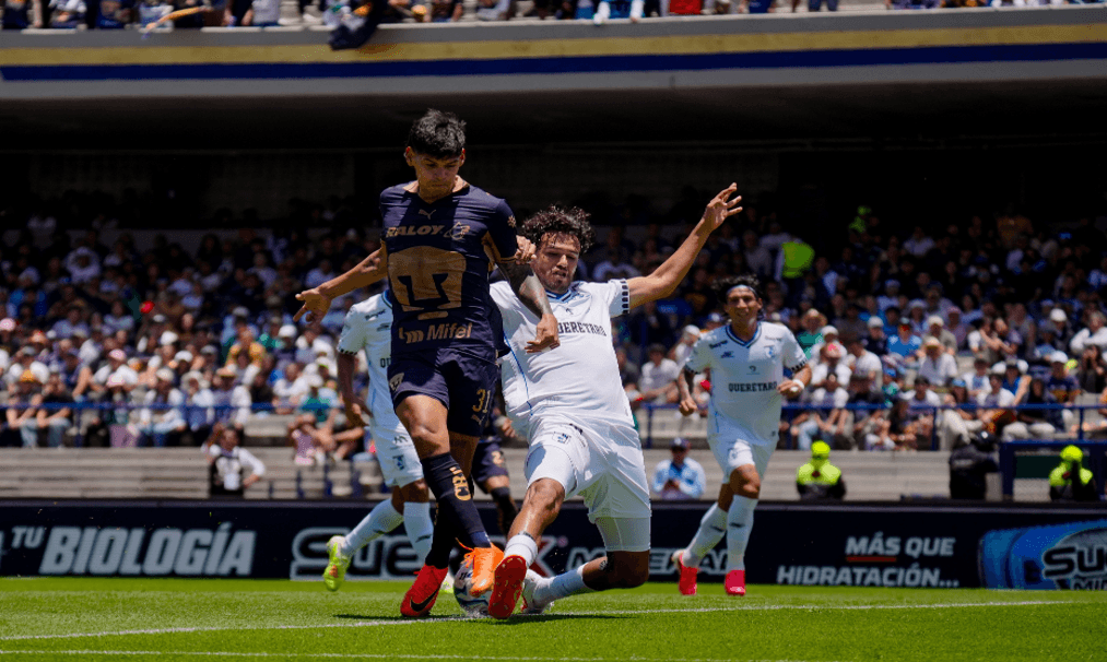 Pumas y Querétaro dividen puntos en Ciudad Universitaria.