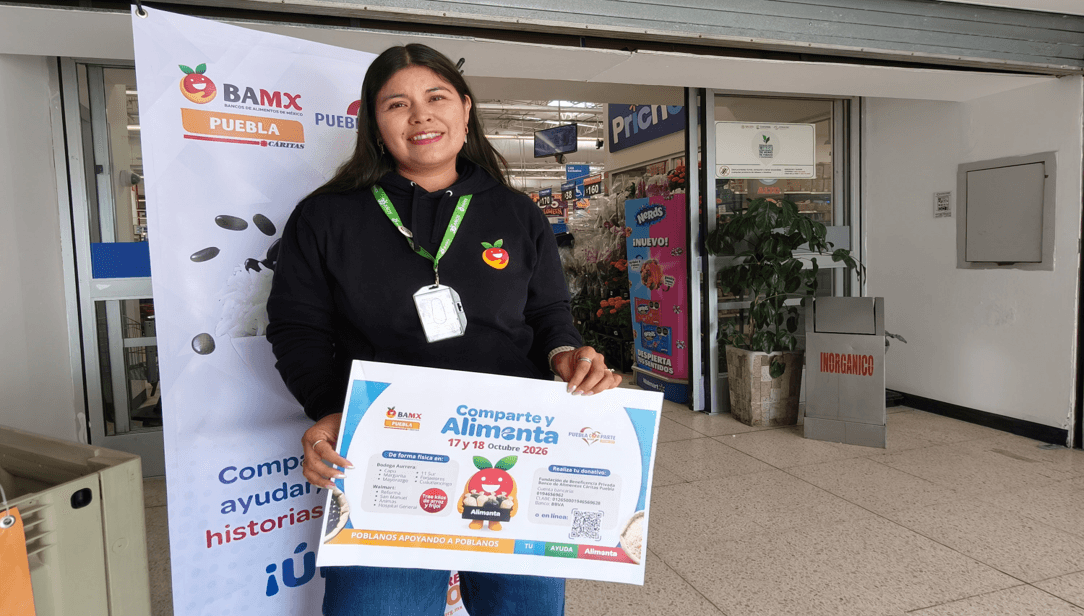 Puebla Comparte Hambre Cero recauda arroz y frijol.