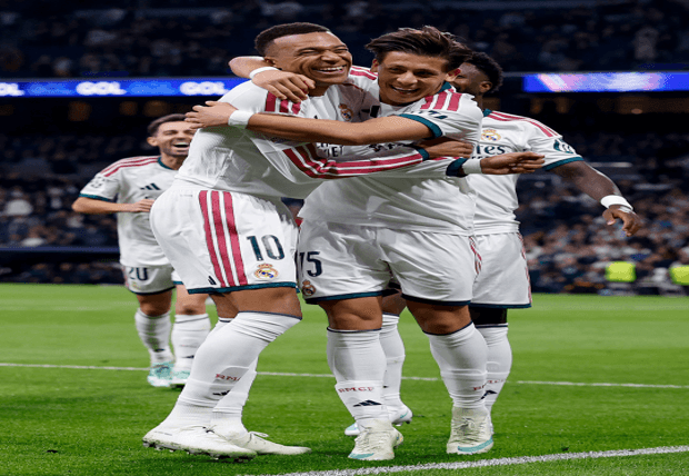 Real Madrid marcha perfecto en la Champions, vence al Leipzig.
