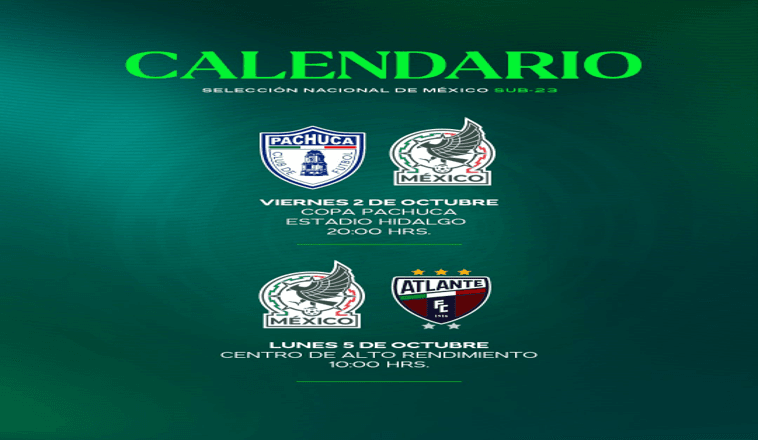 Sub-23 de México entra en acción este viernes enfrentando a Pachuca.